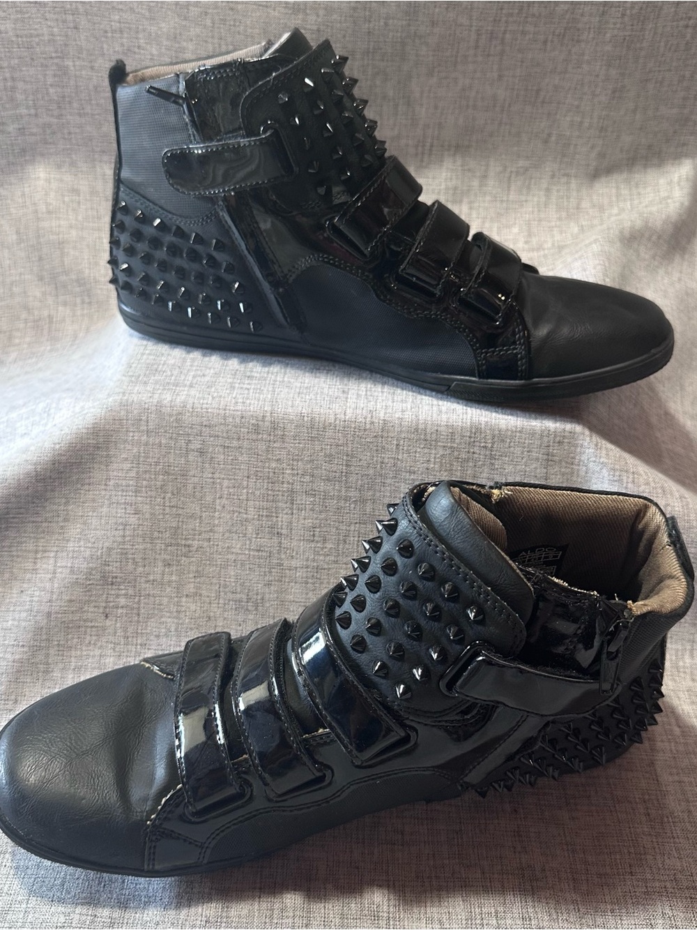 Aldo Black Studded High-Top Sneakers